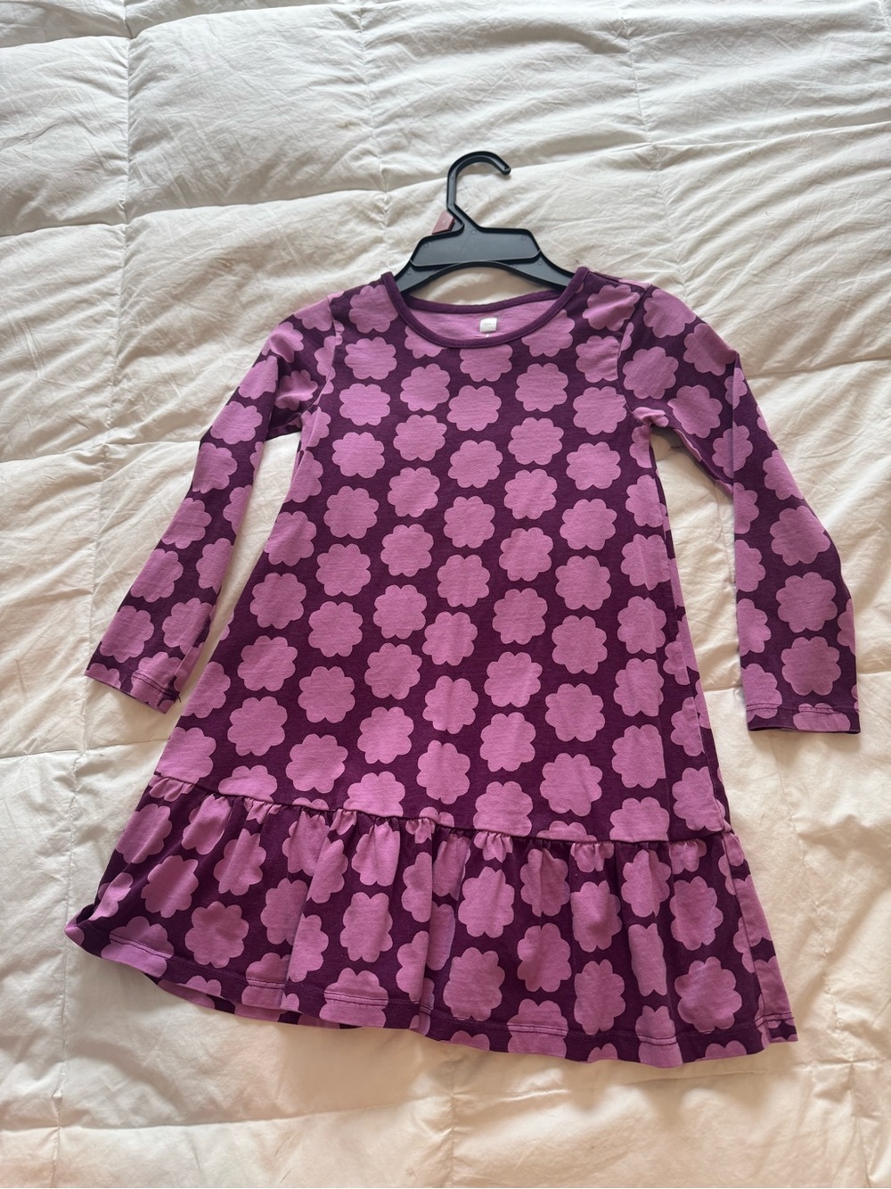 Tea Collection Purple and Pink Floral Long-Sleeve Casual Dress